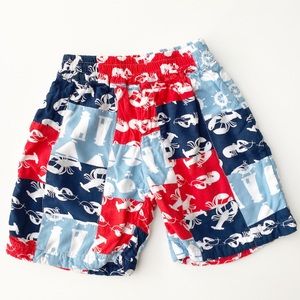 Patchwork shorts, red, white and blue, 3T